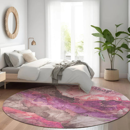 Vaelara Pink Washable Indoor-Outdoor Rug