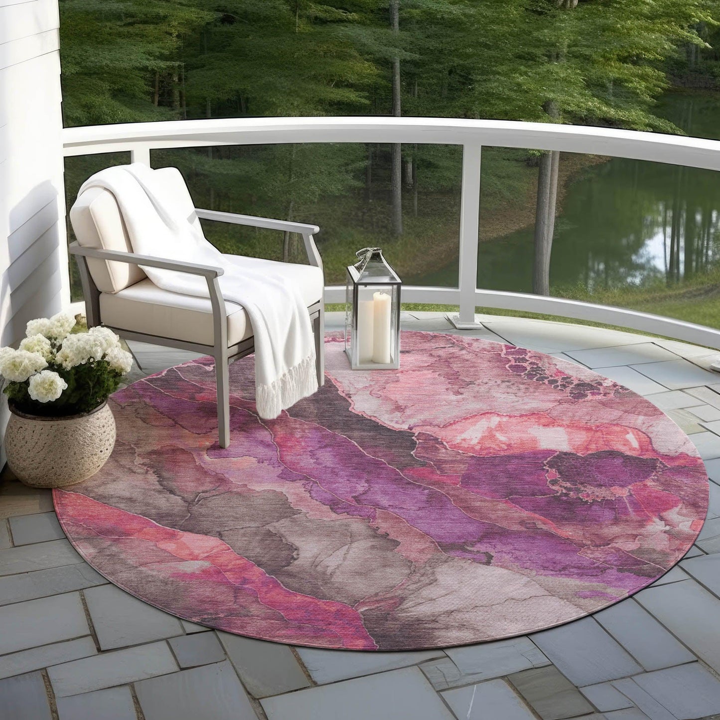 Vaelara Pink Washable Indoor-Outdoor Rug