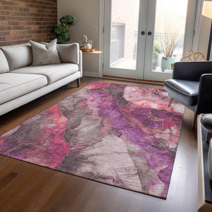 Vaelara Pink Washable Indoor-Outdoor Rug