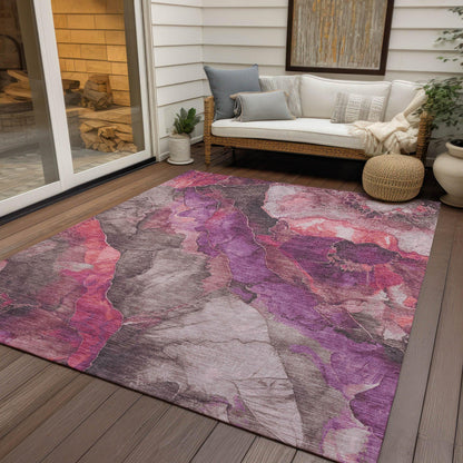 Vaelara Pink Washable Indoor-Outdoor Rug