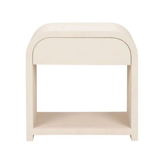 Vail Cream Faux Shagreen Warpped Side Table - LOOMLAN - Chelsea House - Side Tables