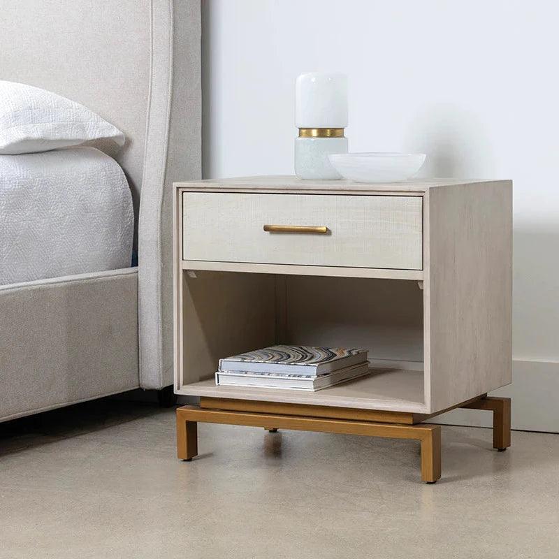 Valencia Nightstand Classic Brass Handles - LOOMLAN - SUNPAN - Nightstands