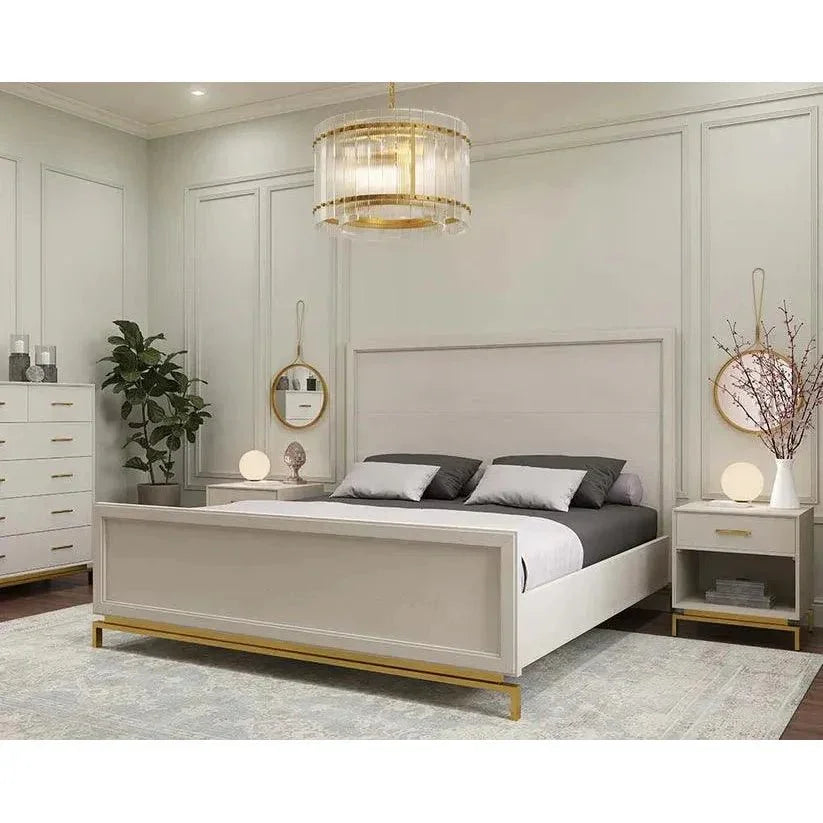 Valencia Nightstand Classic Brass Handles - LOOMLAN - SUNPAN - Nightstands