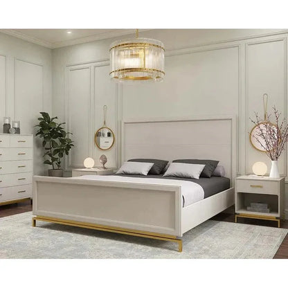 Valencia Nightstand Classic Brass Handles - LOOMLAN - SUNPAN - Nightstands