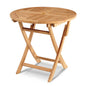 Valencia Round Teak Outdoor Folding Table Umbrella Hole