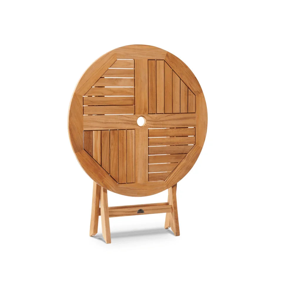 Valencia Teak Oudoor Round Bistro Set 3PC-Outdoor Bistro Sets-HiTeak-LOOMLAN