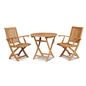 Valencia Teak Oudoor Round Bistro Set 3PC-Outdoor Bistro Sets-HiTeak-LOOMLAN