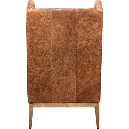 Valentina Leather Elegant Wingback Chair - LOOMLAN - Olivia + Quinn - Club Chairs