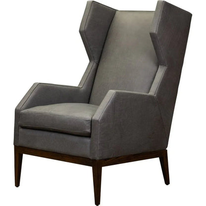 Valentina Leather Elegant Wingback Chair - LOOMLAN - Olivia + Quinn - Club Chairs