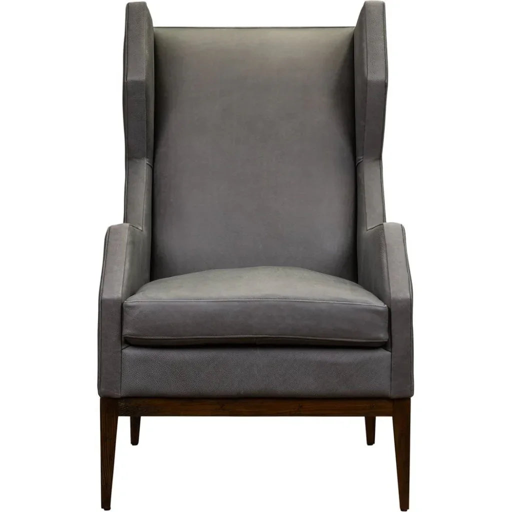 Valentina Leather Elegant Wingback Chair - LOOMLAN - Olivia + Quinn - Club Chairs