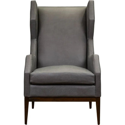 Valentina Leather Elegant Wingback Chair - LOOMLAN - Olivia + Quinn - Club Chairs