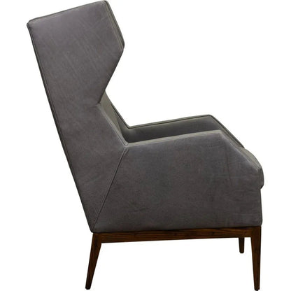 Valentina Leather Elegant Wingback Chair - LOOMLAN - Olivia + Quinn - Club Chairs