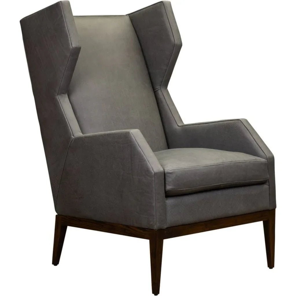 Valentina Leather Elegant Wingback Chair - LOOMLAN - Olivia + Quinn - Club Chairs