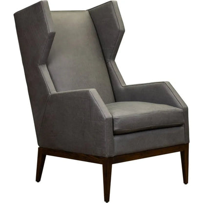 Valentina Leather Elegant Wingback Chair - LOOMLAN - Olivia + Quinn - Club Chairs