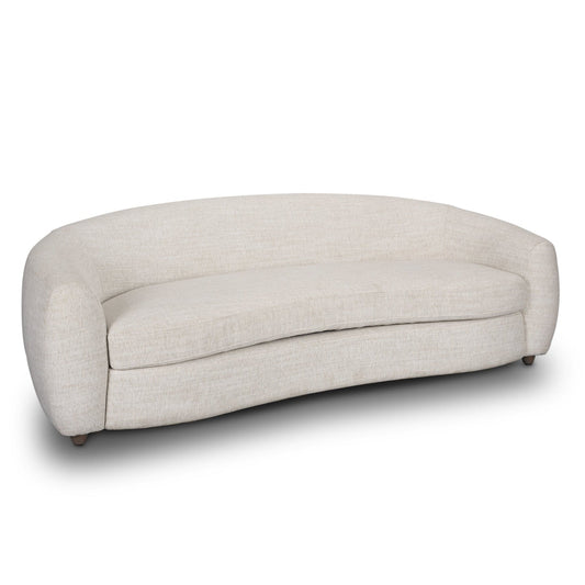 Valentina Oatmeal Fabric Curved Sofa