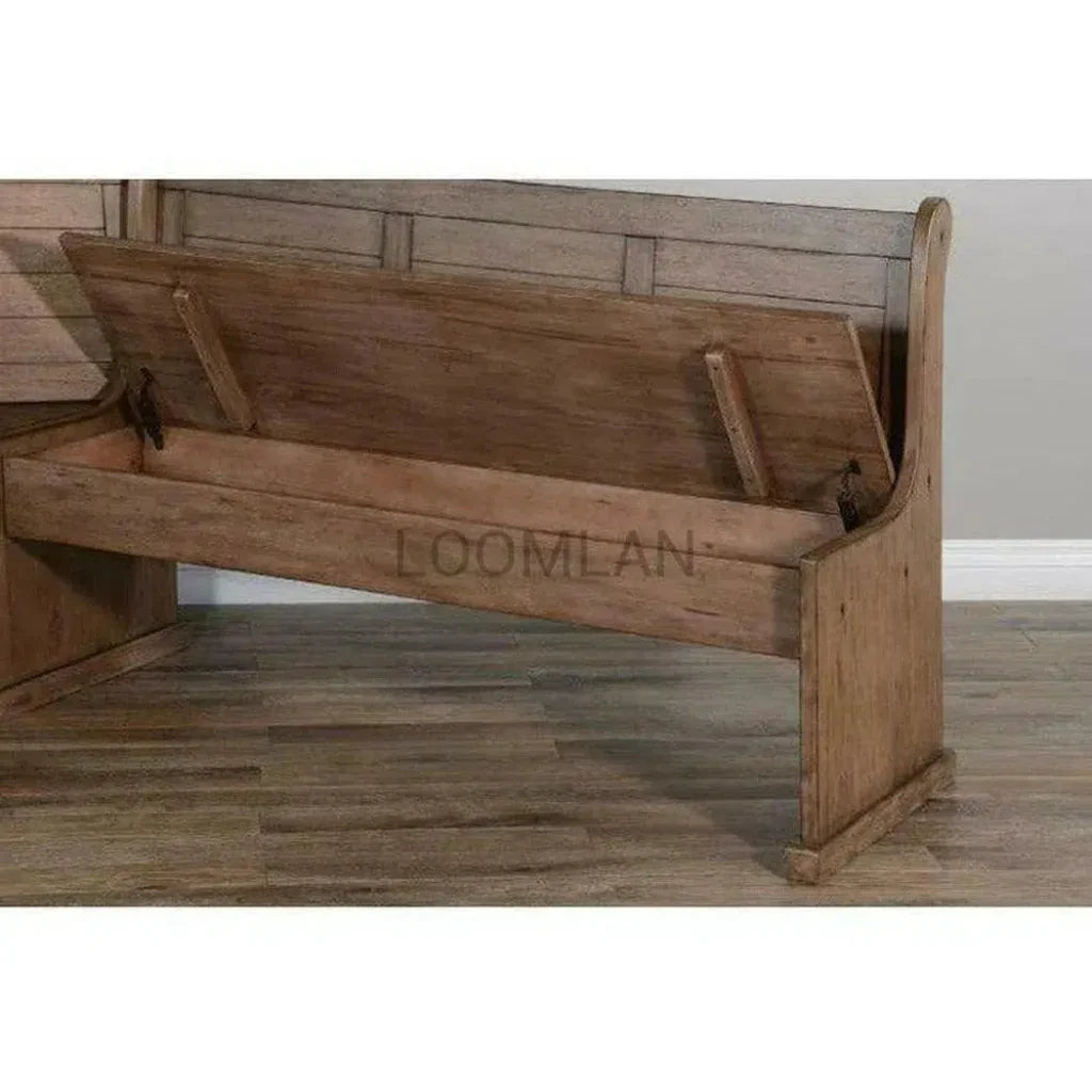 Valley Breakfast Nook Set L-Shaped Benches-Dining Table Sets-Sunny D-LOOMLAN