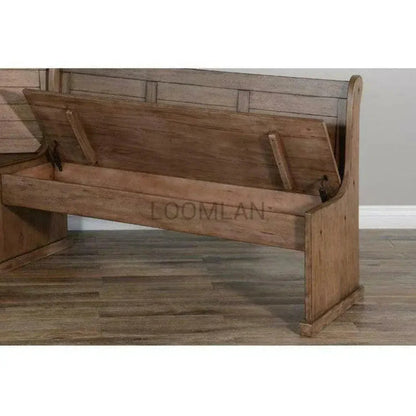 Valley Breakfast Nook Set L-Shaped Benches-Dining Table Sets-Sunny D-LOOMLAN