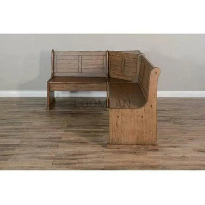 Valley Breakfast Nook Set L-Shaped Benches-Dining Table Sets-Sunny D-LOOMLAN