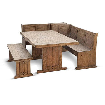 Valley Breakfast Nook Set L-Shaped Benches-Dining Table Sets-Sunny D-LOOMLAN