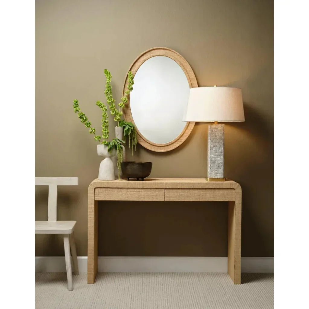 Valley Raffia Oval Wall Mirror - LOOMLAN - Jamie Young - Wall Mirrors
