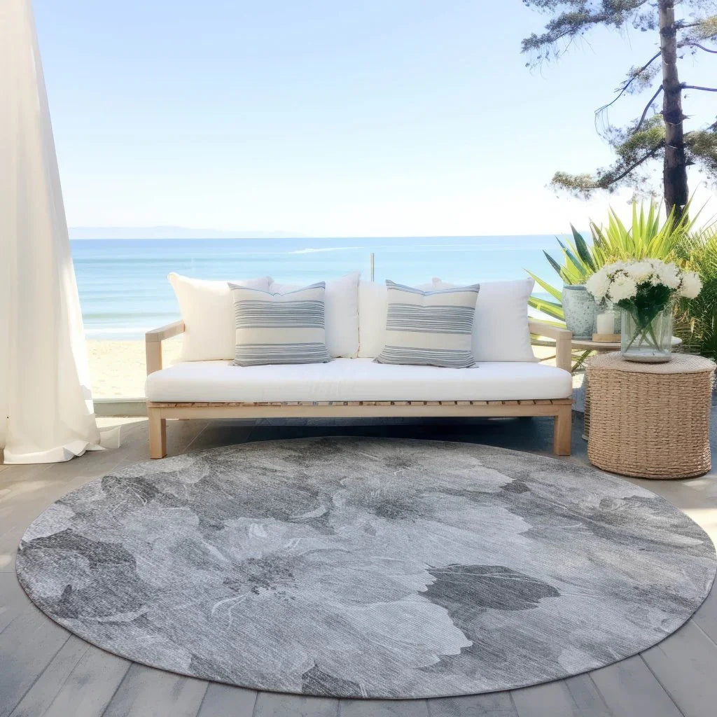 Valmera Gray Washable Indoor - Outdoor Rug - LOOMLAN - LOOMLAN Rugs - Outdoor Rugs