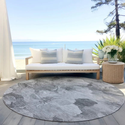 Valmera Gray Washable Indoor - Outdoor Rug - LOOMLAN - LOOMLAN Rugs - Outdoor Rugs