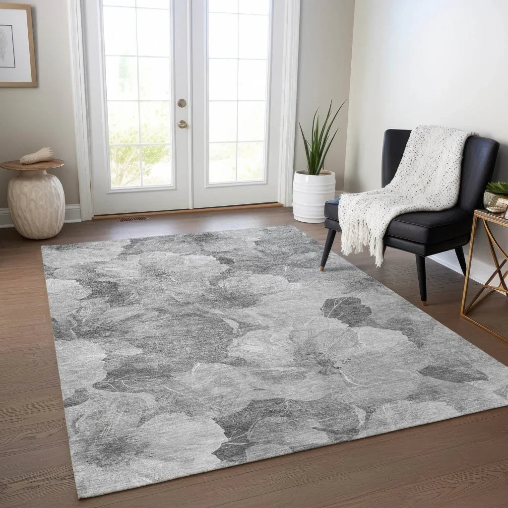 Valmera Gray Washable Indoor - Outdoor Rug - LOOMLAN - LOOMLAN Rugs - Outdoor Rugs