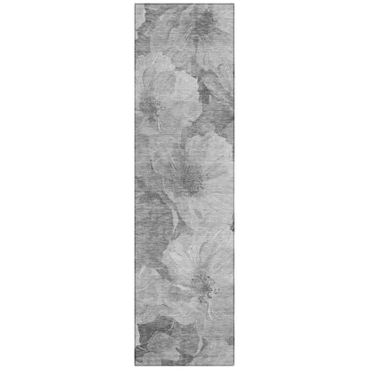 Valmera Gray Washable Indoor - Outdoor Rug - LOOMLAN - LOOMLAN Rugs - Outdoor Rugs