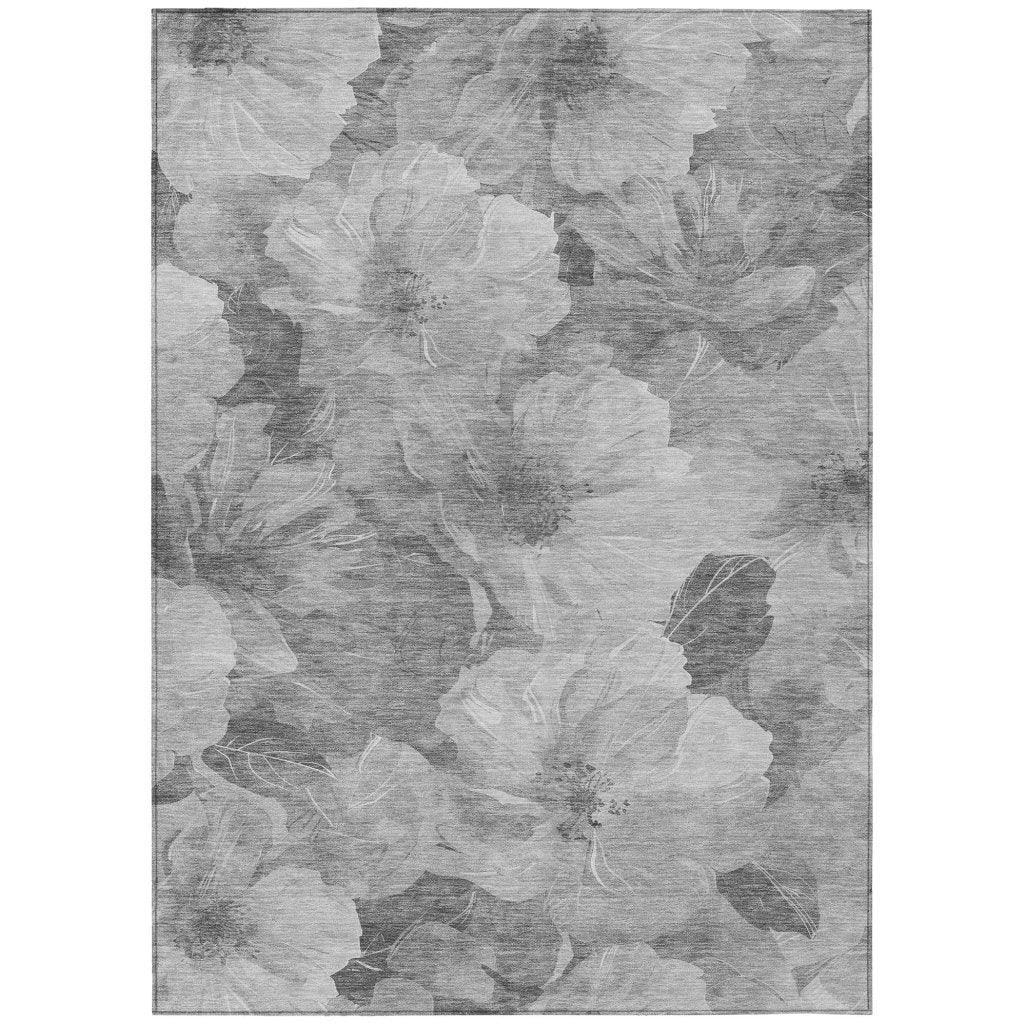 Valmera Gray Washable Indoor - Outdoor Rug - LOOMLAN - LOOMLAN Rugs - Outdoor Rugs