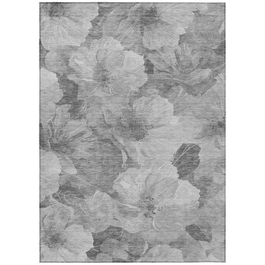 Valmera Gray Washable Indoor - Outdoor Rug - LOOMLAN - LOOMLAN Rugs - Outdoor Rugs