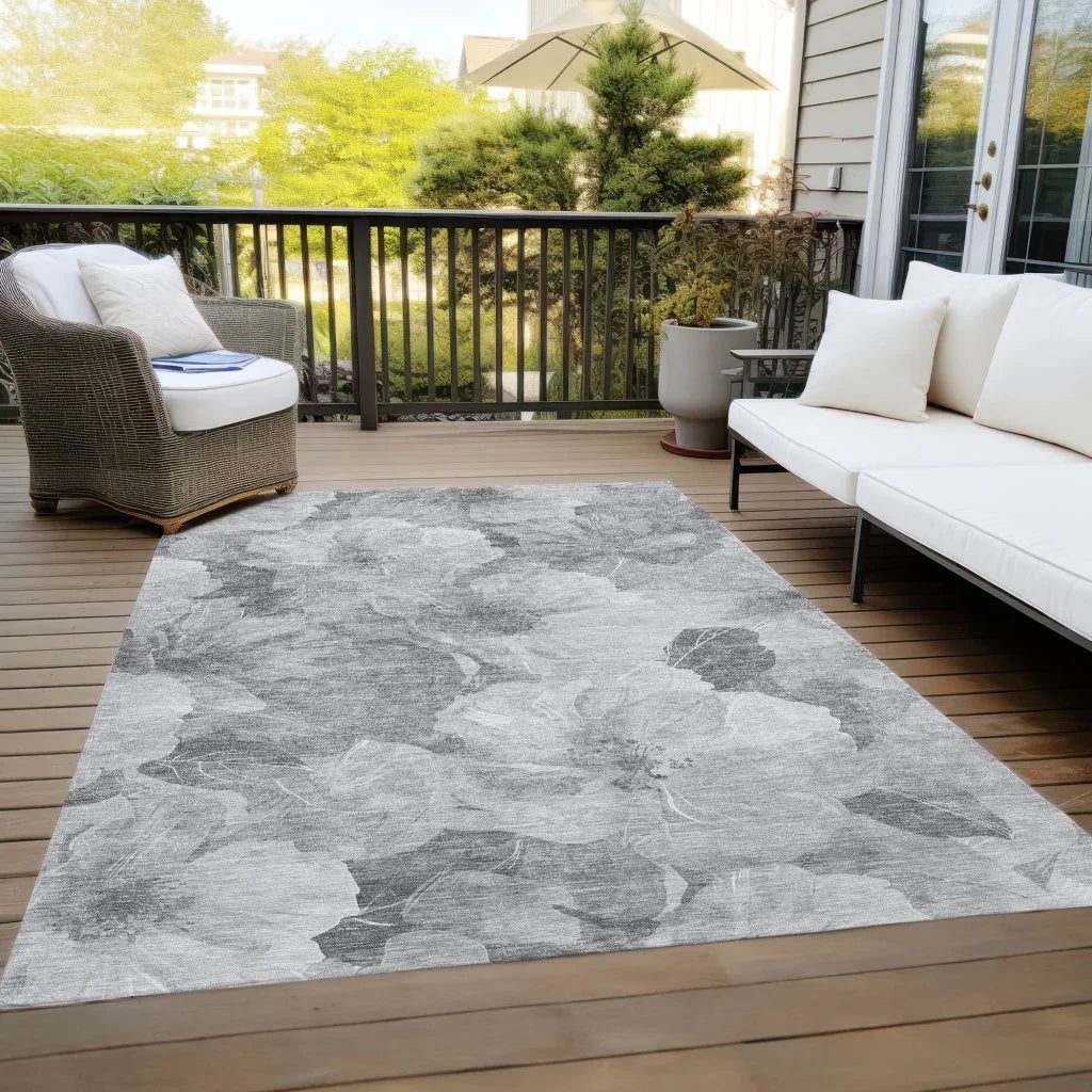 Valmera Gray Washable Indoor - Outdoor Rug - LOOMLAN - LOOMLAN Rugs - Outdoor Rugs