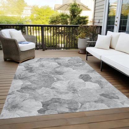 Valmera Gray Washable Indoor - Outdoor Rug - LOOMLAN - LOOMLAN Rugs - Outdoor Rugs