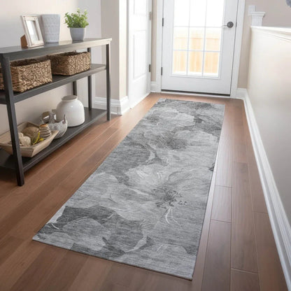 Valmera Gray Washable Indoor - Outdoor Rug - LOOMLAN - LOOMLAN Rugs - Outdoor Rugs
