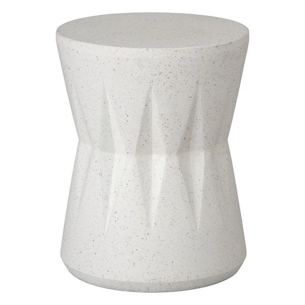 Valor 18 in. Round Terrazzo Garden Stool-Garden Stools-Emissary-Terrazzo White-LOOMLAN