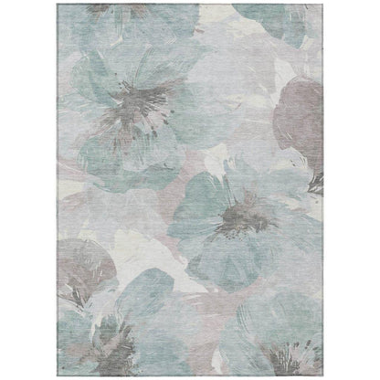 Valtoria Blue Washable Indoor - Outdoor Rug - LOOMLAN - LOOMLAN Rugs - Outdoor Rugs