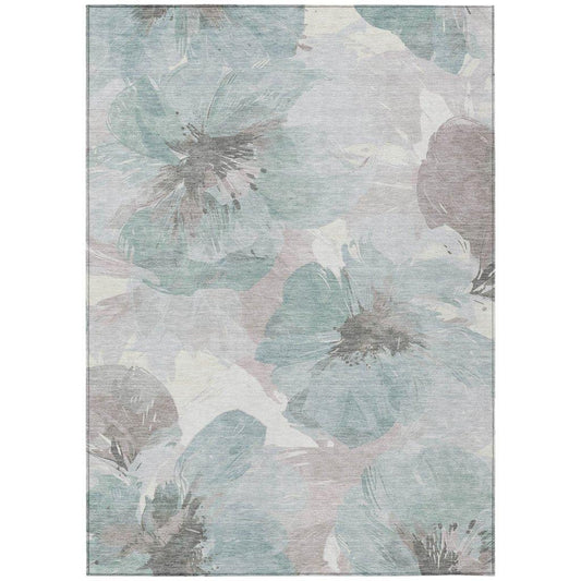Valtoria Blue Washable Indoor - Outdoor Rug - LOOMLAN - LOOMLAN Rugs - Outdoor Rugs