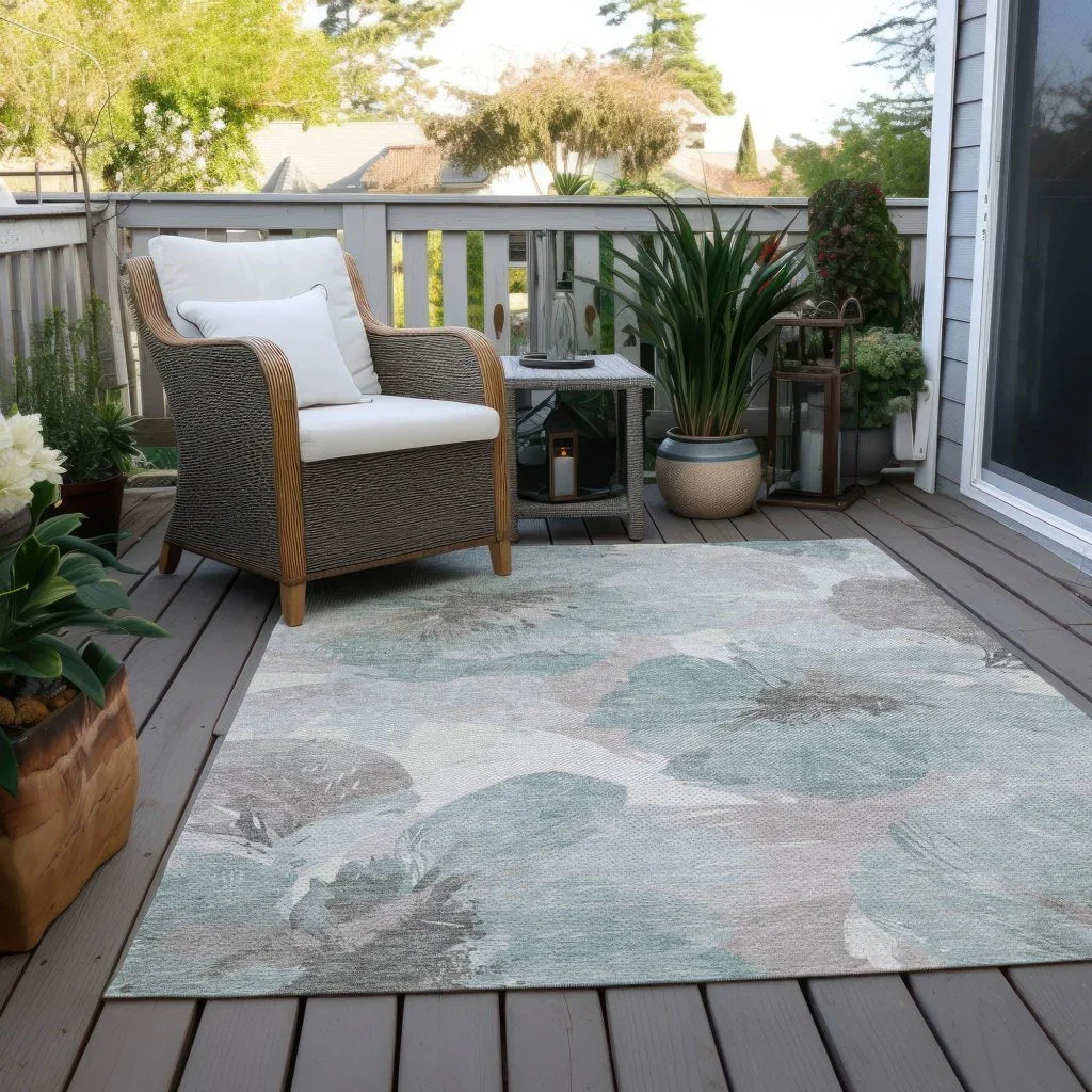 Valtoria Blue Washable Indoor - Outdoor Rug - LOOMLAN - LOOMLAN Rugs - Outdoor Rugs