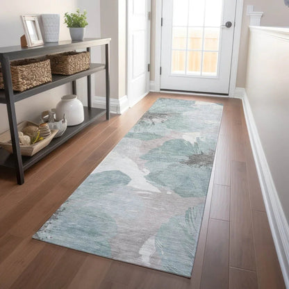 Valtoria Blue Washable Indoor - Outdoor Rug - LOOMLAN - LOOMLAN Rugs - Outdoor Rugs