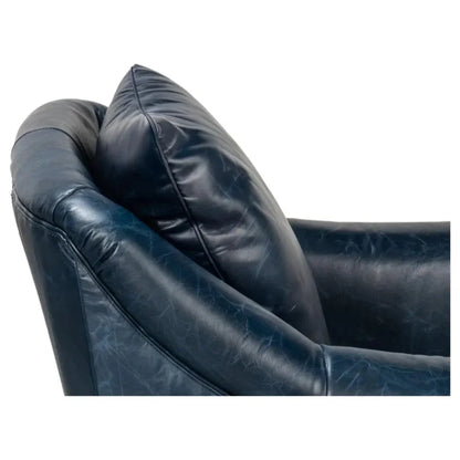 Vandike Leather Upholstery Stylish Armchair - LOOMLAN - Sarreid - Club Chairs