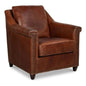 Vandike Leather Upholstery Stylish Armchair - LOOMLAN - Sarreid - Club Chairs