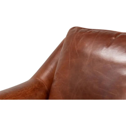 Vandike Leather Upholstery Stylish Armchair - LOOMLAN - Sarreid - Club Chairs