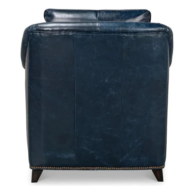 Vandike Leather Upholstery Stylish Armchair - LOOMLAN - Sarreid - Club Chairs