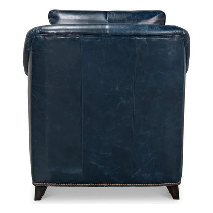 Vandike Leather Upholstery Stylish Armchair - LOOMLAN - Sarreid - Club Chairs