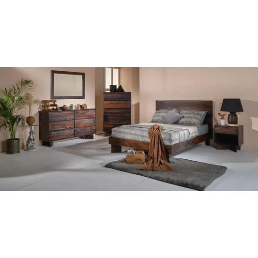 Bardell Brown Wooden Bed Frame - LOOMLAN - LOOMLAN - Beds