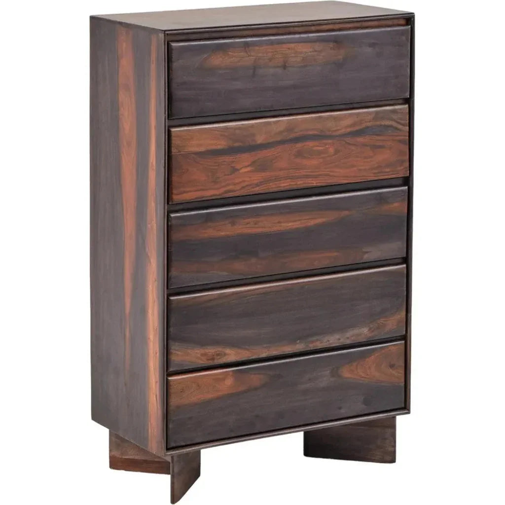 Bardell Coffee Brown Wood Chest Of Drawers - LOOMLAN - Chests