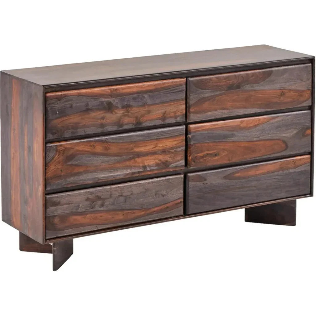 Bardell Coffee Brown Wood Dresser - LOOMLAN - Dressers