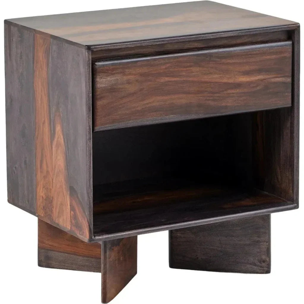 Bardell Coffee Brown Wood Nightstand - LOOMLAN - LOOMLAN - Nightstands