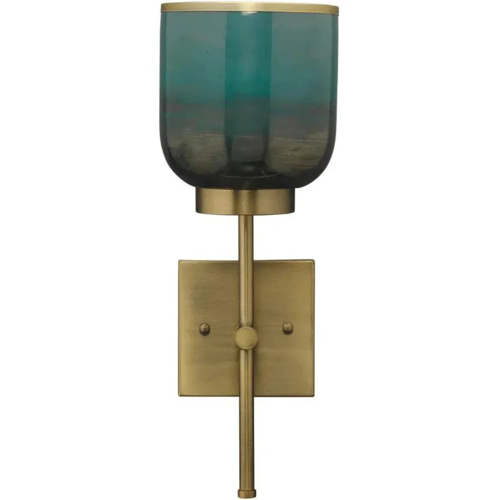 Vapor Single Metallic Glass Wall Sconce