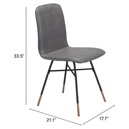 Var Performance Fabric Armless Dining Chair 2PC - LOOMLAN - Zuo Modern - Dining Chairs