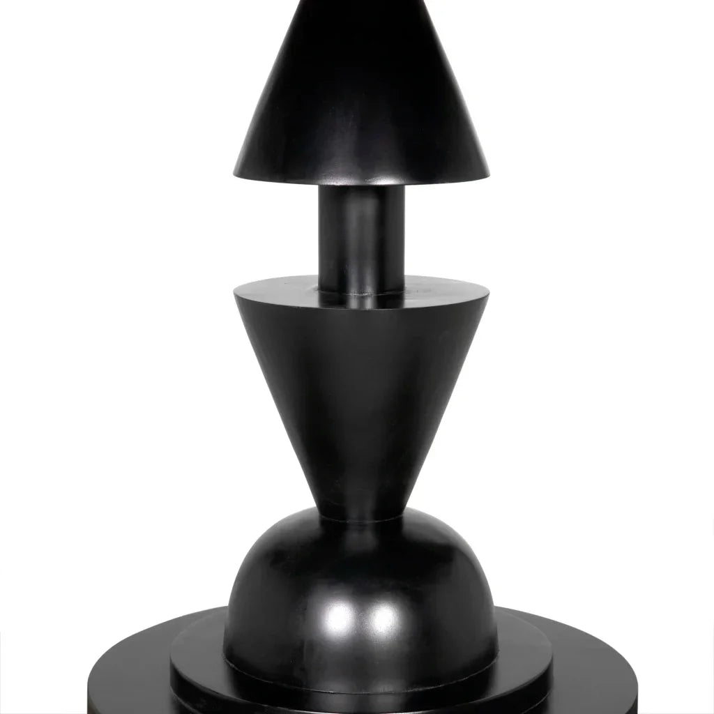 Varick Hand Rubbed Black Wooden Dining Table-Dining Tables-Noir-LOOMLAN